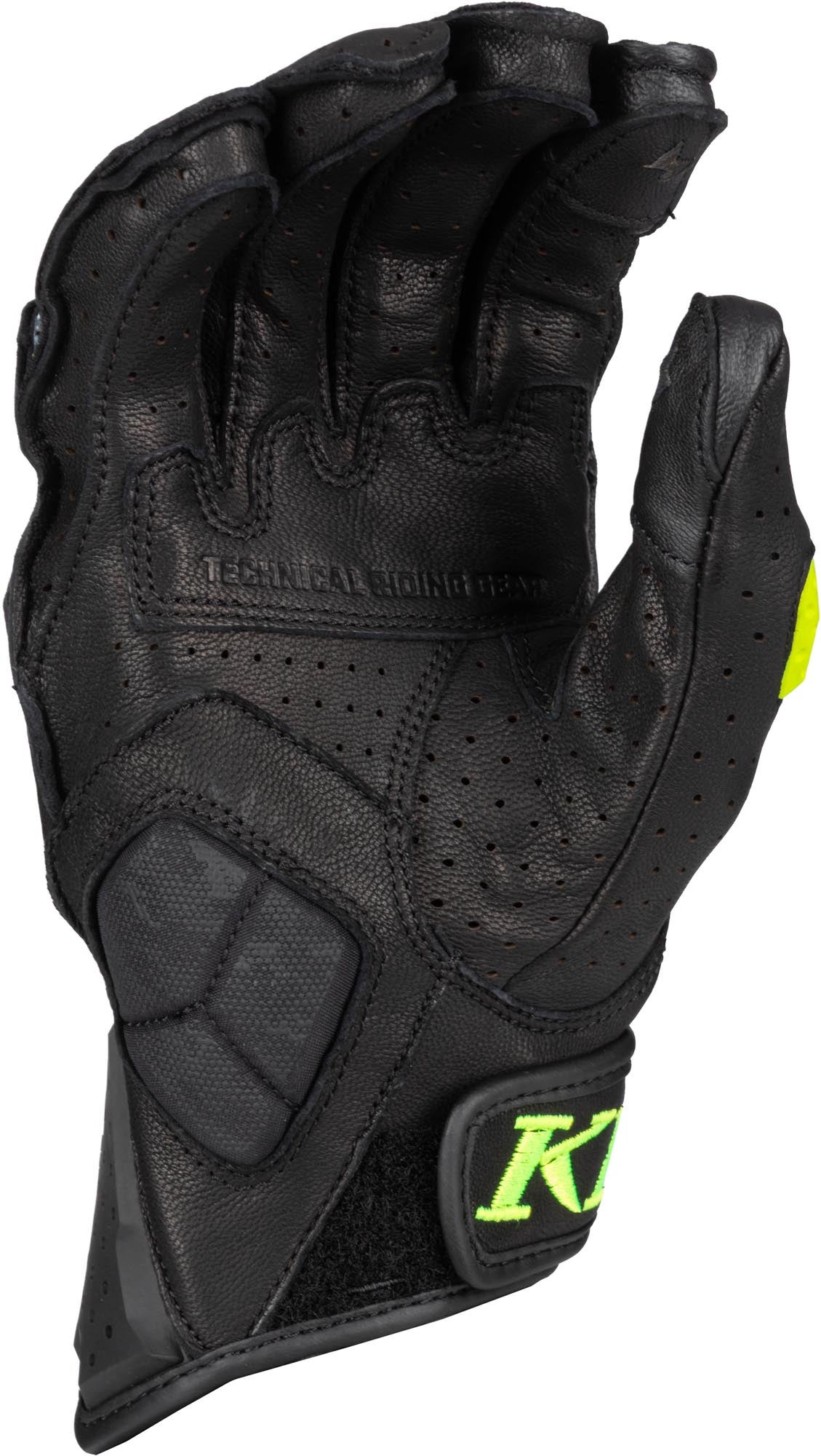 Klim Badlands Aero Pro Short 2026 perforerede motorcykelhandsker sort/neon-gul S Figur 2