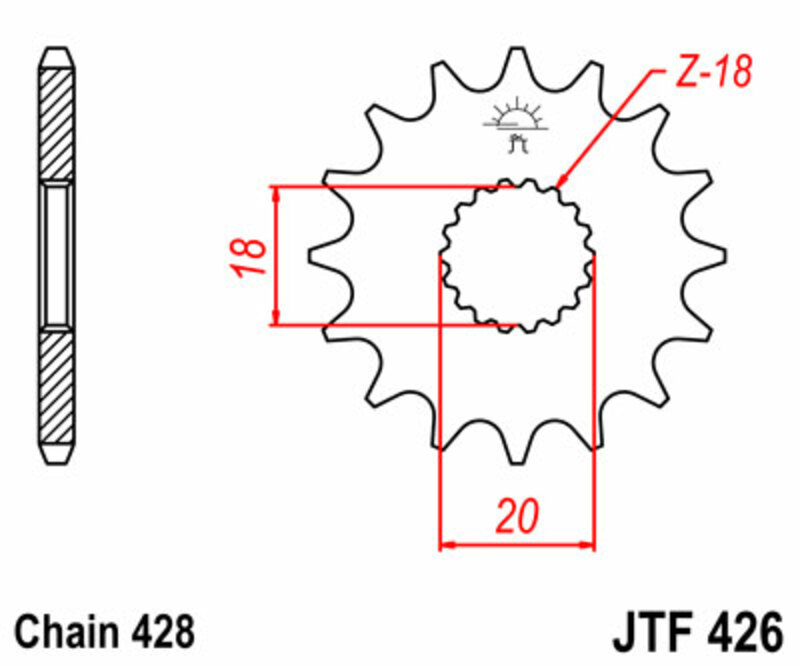JT-DRIVHJUL Standard stålhjul 426 - 428 Figur 3