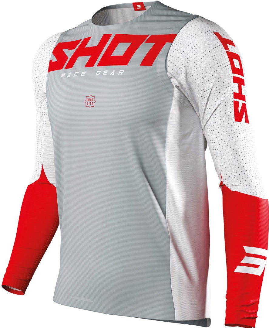 Shot Aerolite Airflow Motocross Jersey rot/grau M Abbildung 1