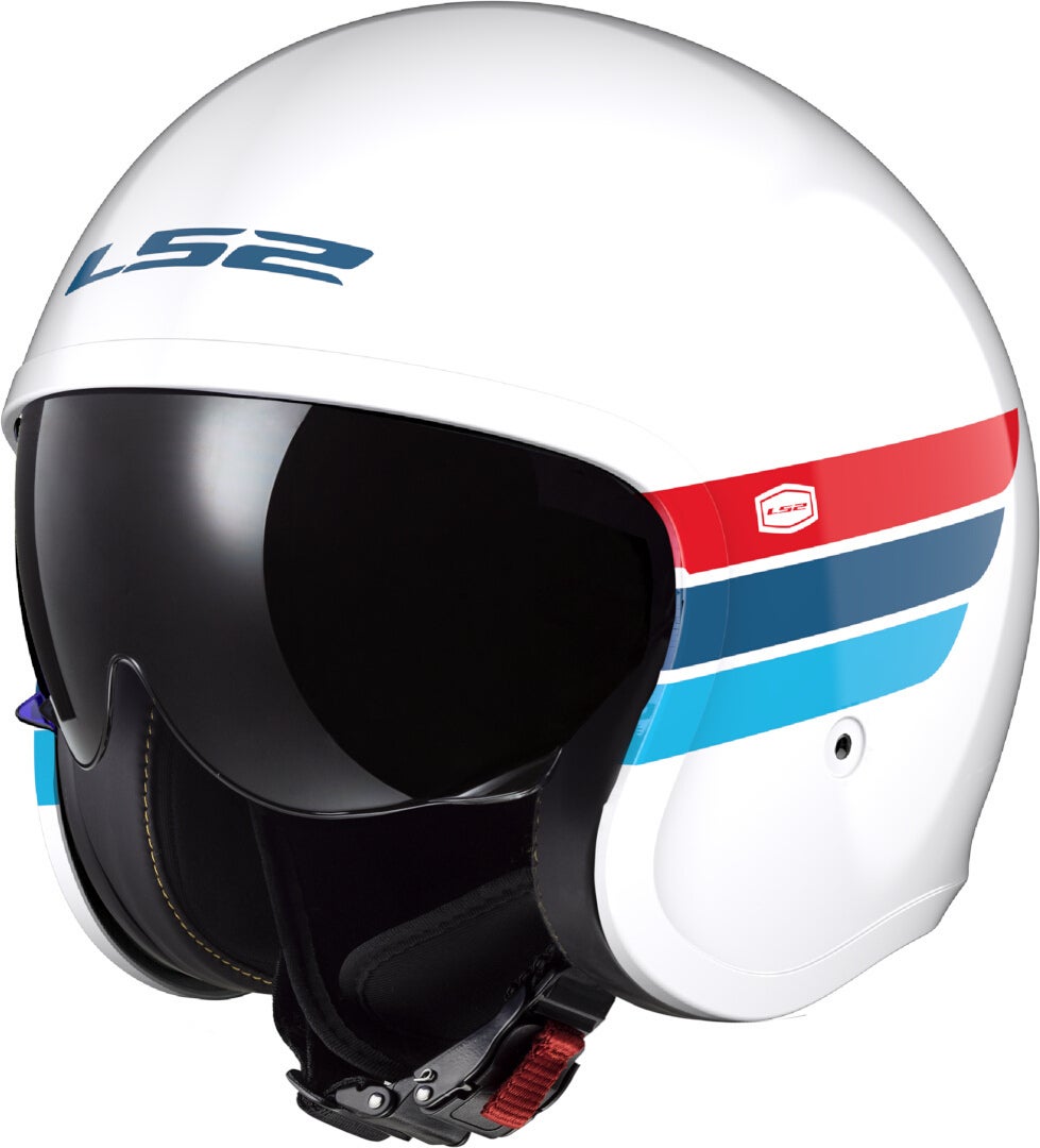 LS2 OF599 Spitfire II Retro Kask odrzutowy biały/niebieski/czerwony S (55/56) Rysunek 1