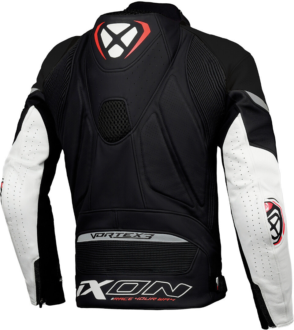 Ixon Vortex 3 Motorfiets lederen jas zwart/wit M Figuur 2