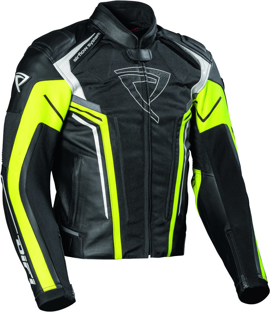 DIFI Valencia Motorcycle Leather / Textile Jacket black/yellow 60 Figure 1