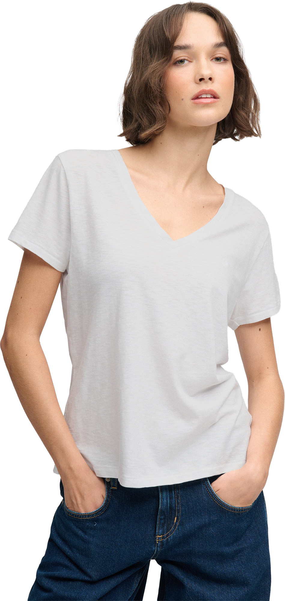 Superdry & Co Studios Slub レディースTシャツ 白い 12 図1