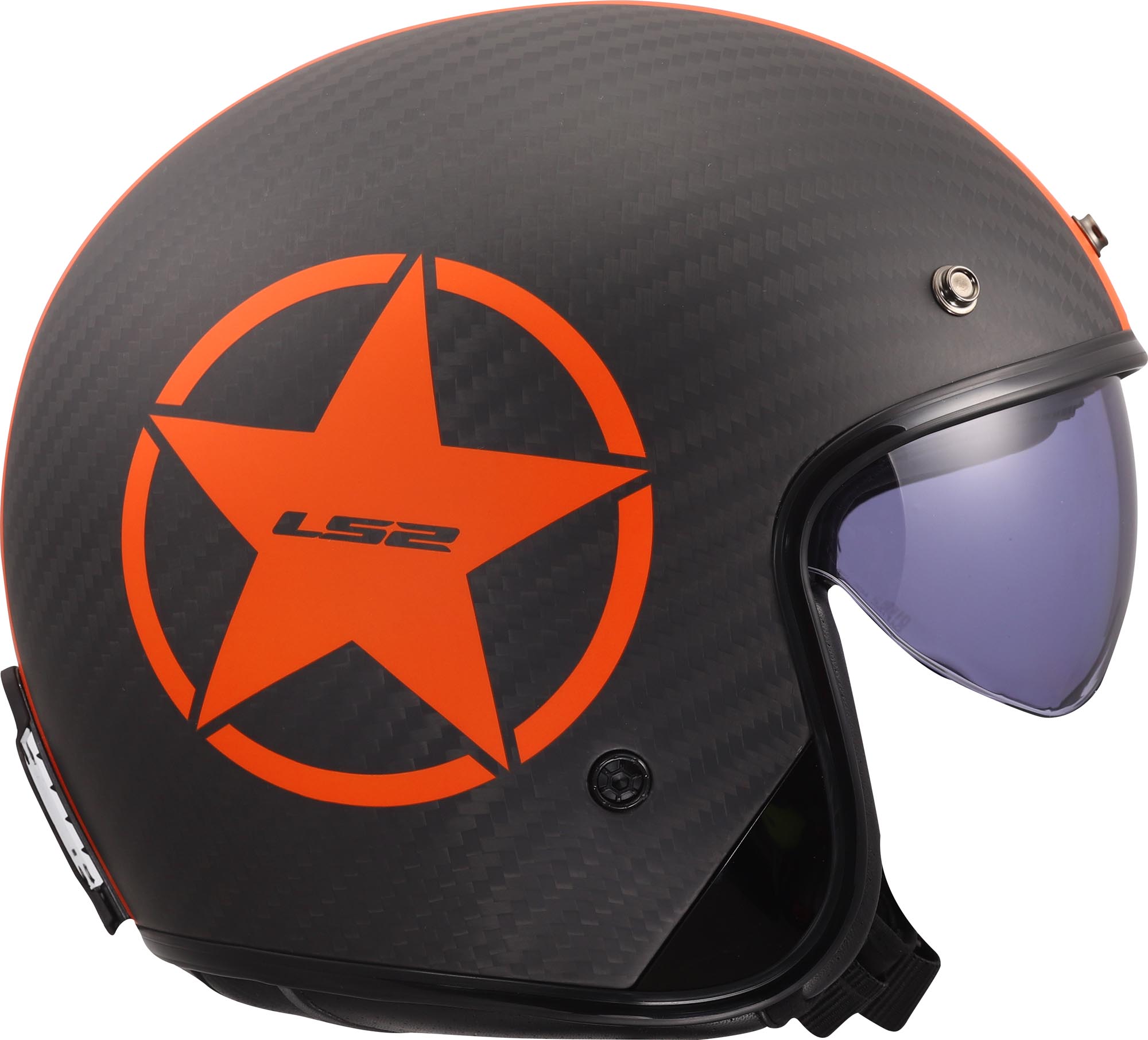 LS2 OF601 Bob II Carbon Star Jethelm orange M (57/58) Abbildung 6