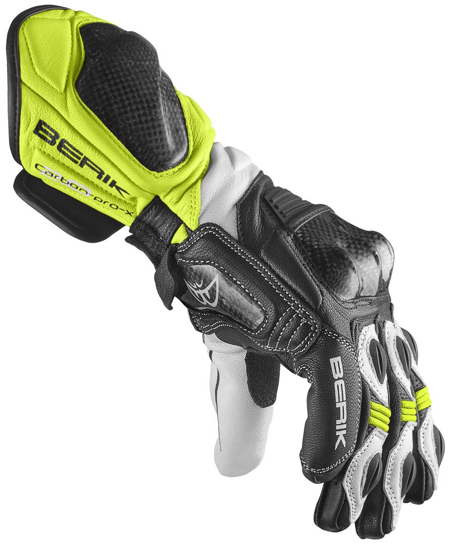 Berik TX-1 Pro Motorcycle Gloves black/white/neon-yellow 2XL Figure 3