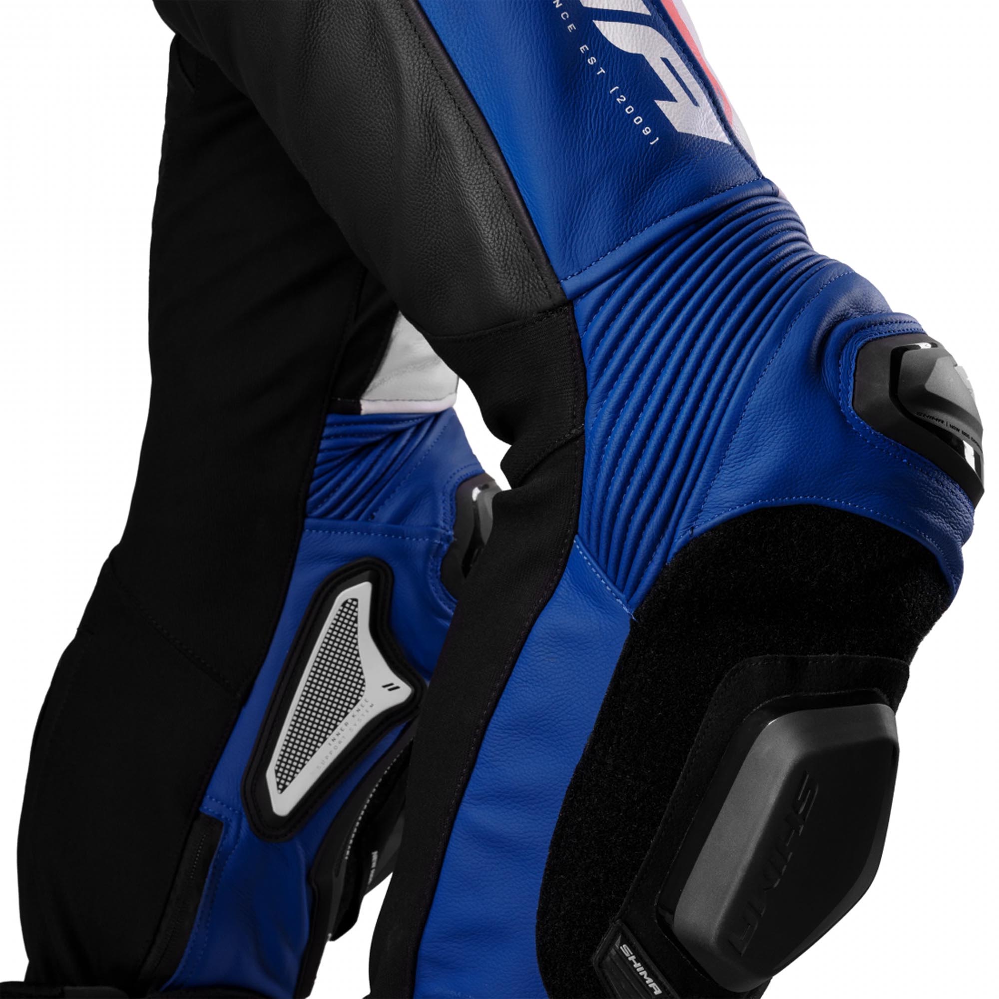 SHIMA Mission RS One Piece Motorcycle Leather Suit blue/white/red 54 Figure 17