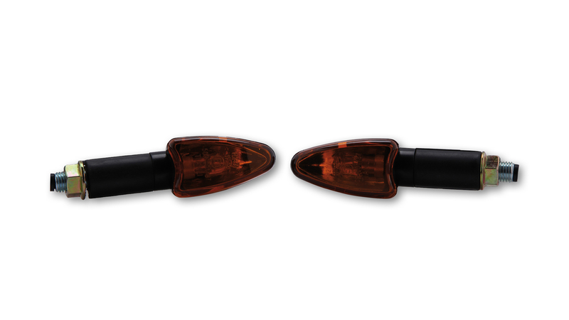 HIGHSIDER Smart Arrow Lampa Miniindikator Hus Svart / Lens Orange (Par), Fram och Bak Figur 1