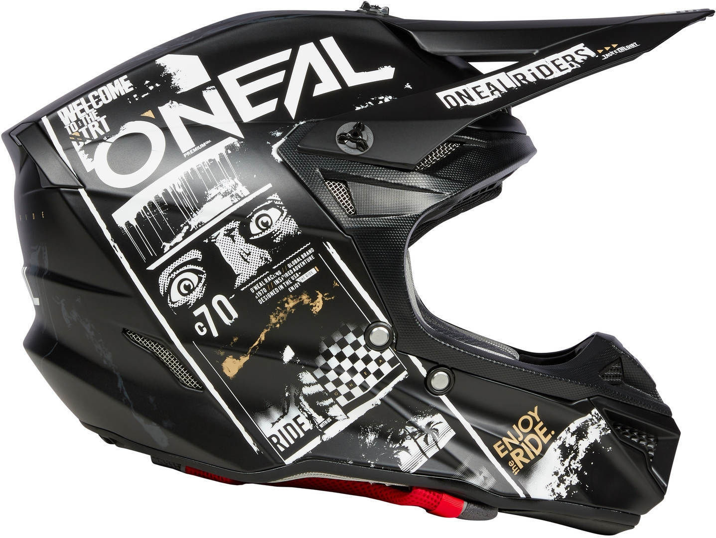 Oneal 5Series Polyacrylite Attack Casque de motocross Noir mat/blanc S (55/56) Figure 3