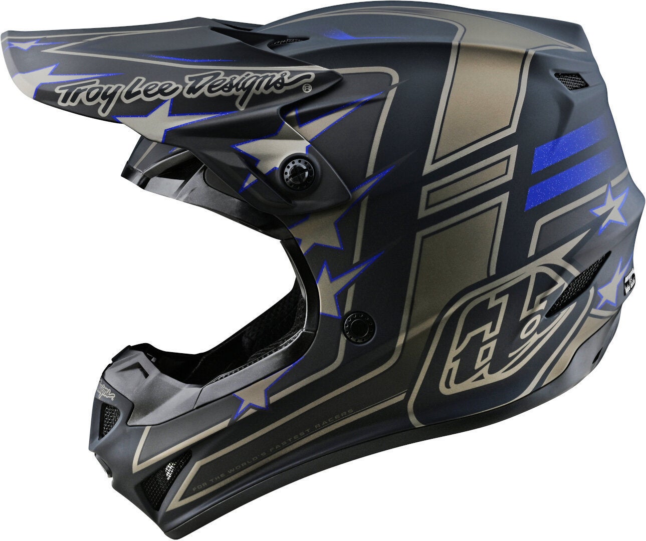 Troy Lee Designs SE4 Polyacrylite Flagstaff MIPS Motocross hjelm Sort/guld S (55/56) Figur 4