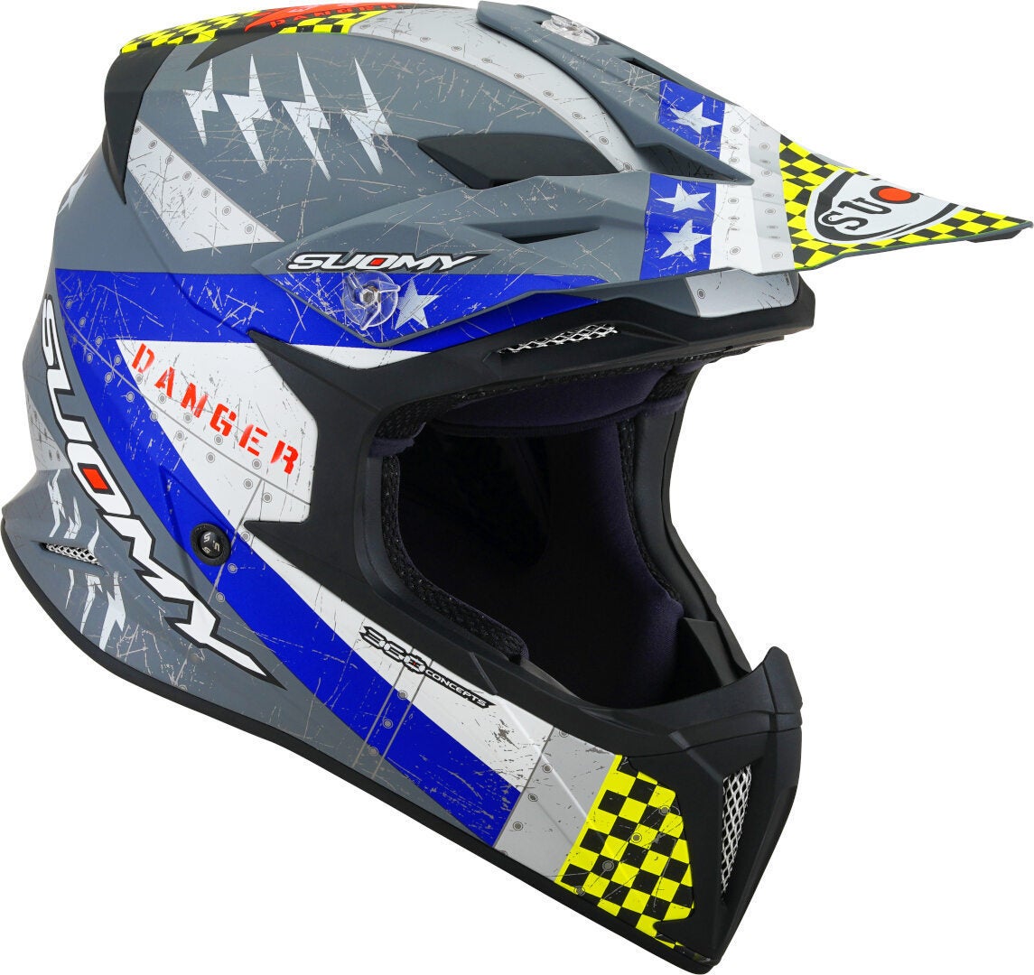 Suomy X-Wing Jetfighter E06 Motocross hjelm grå mat/blå XXL (63) Figur 7