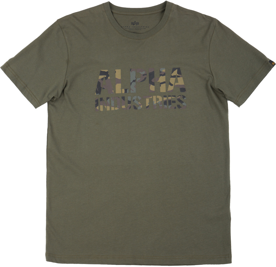 Alpha Industries Camo Print Tricou Verde închis/negru M Figura 1