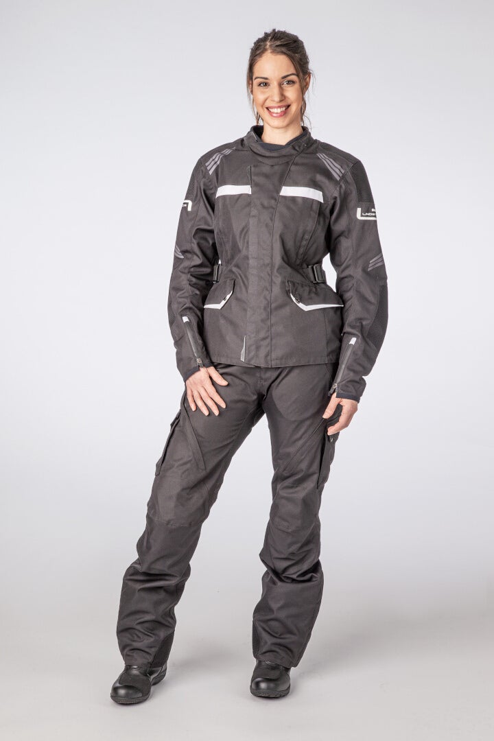 Lindstrands Granberg vandtæt Ladies Motorcykel Textile Jacke mørkegrå/sort/gul 46 Figur 3