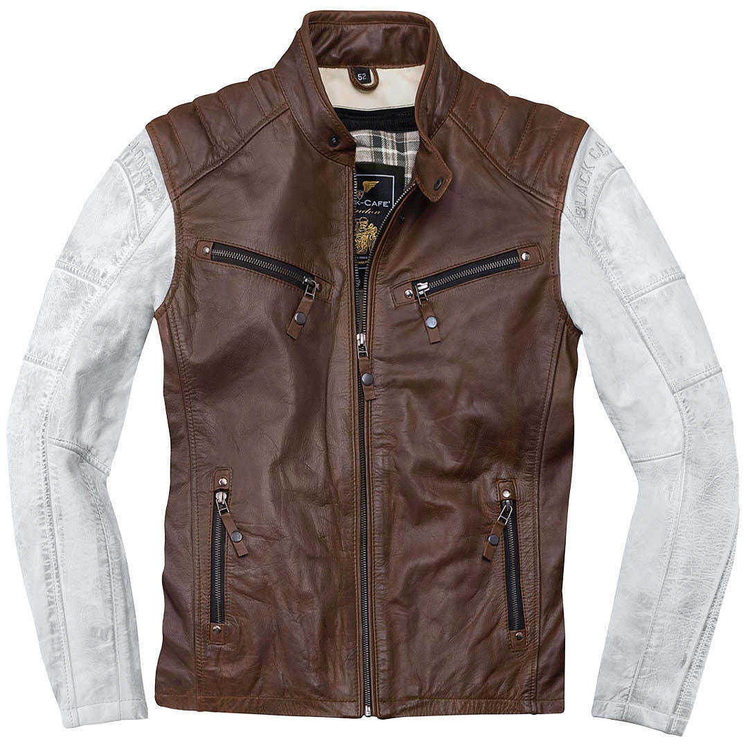 Black-Cafe London Firenze Leather Jacket brown/white 54 Figure 1