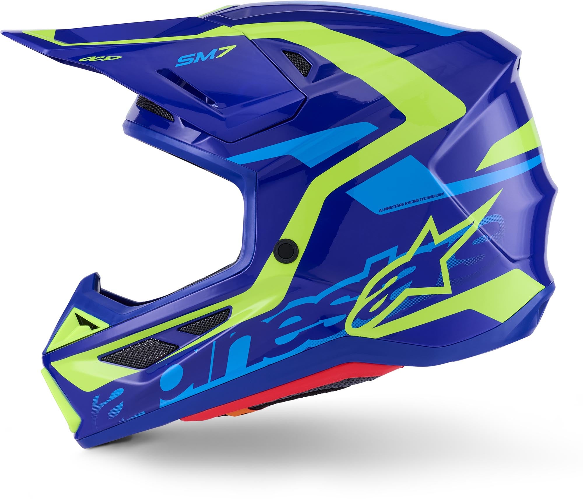 Alpinestars S-M7 Deed Casque de motocross bleu/jaune S (55/56) Figure 6