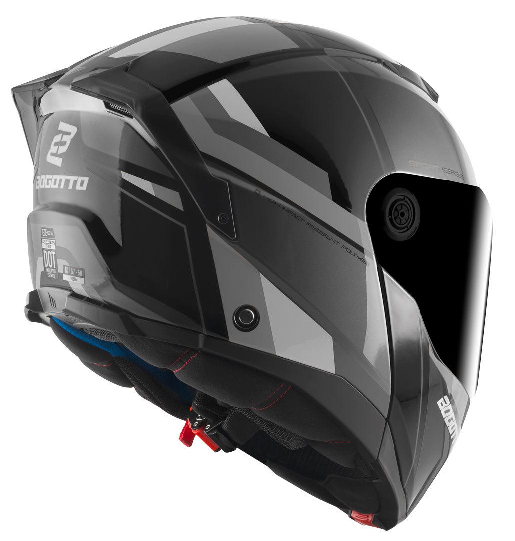 Bogotto FF404 Ezion Casco abatible negro mate/gris S Figura 4