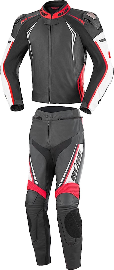 Büse Silverstone Pro Two Piece Motorcycle Leather Suit black/red/white 60 Figure 1