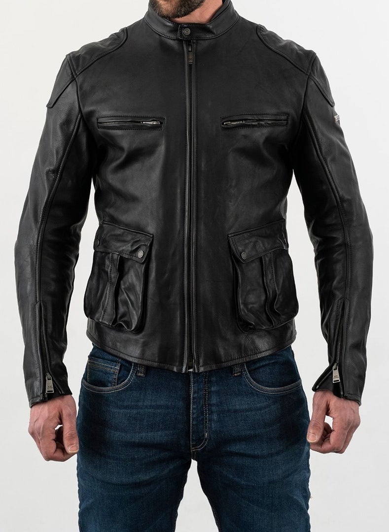 Rokker Goodwood Motorcycle Leather Jacket black XL Figure 1