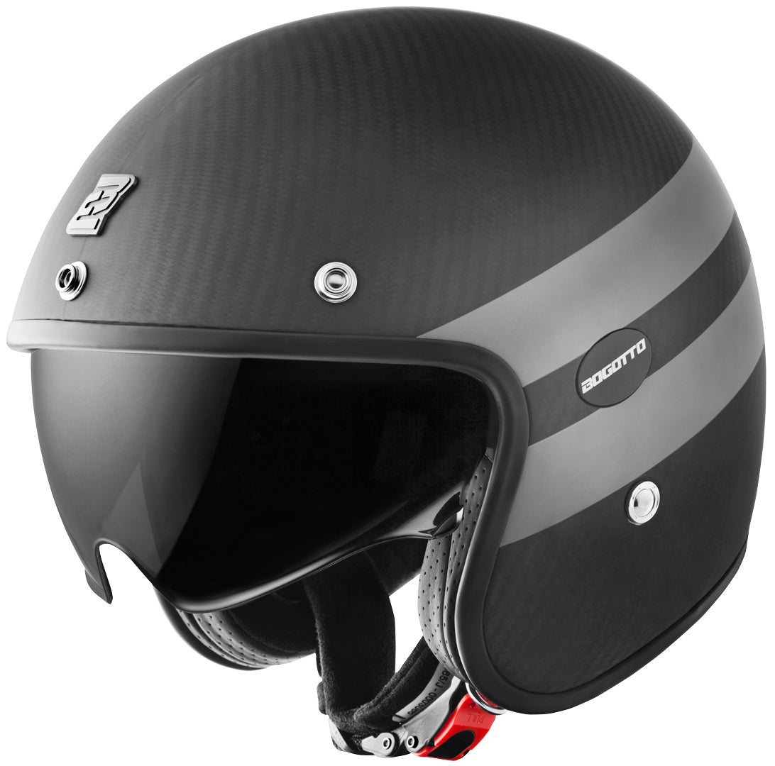 Bogotto V587 Crono Carbon Jet hjelm sort mat/grå M Figur 1