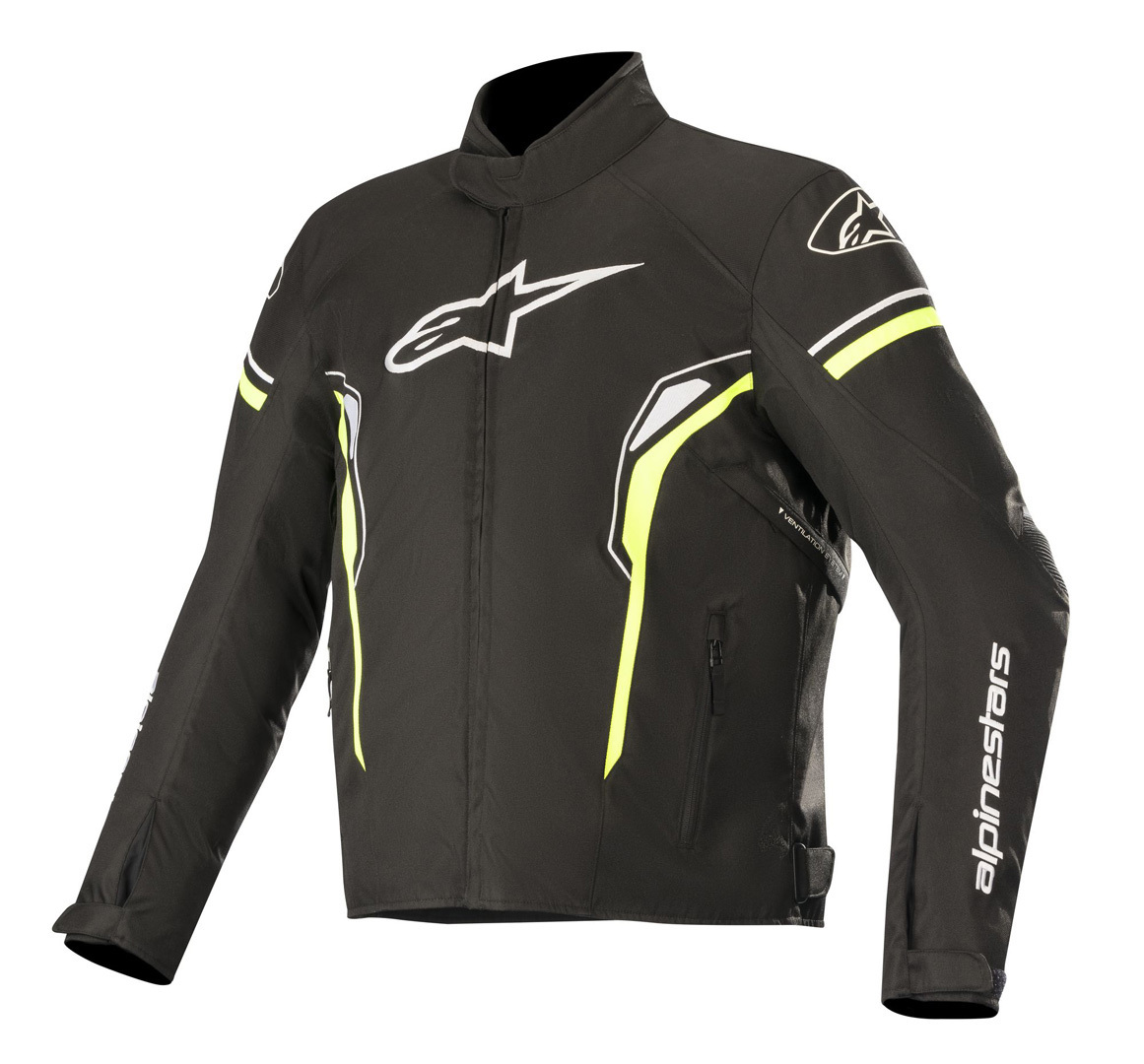Alpinestars T-SP-1 vattentät motorcykel textil jacka svart/vit/gul M Figur 1