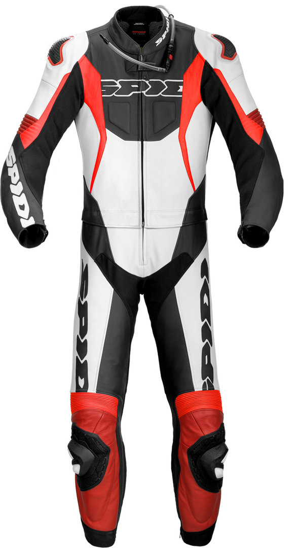 Spidi Sport Warrior Touring Two Piece Costum de piele de motocicletă Negru/Roșu 50 Figura 1