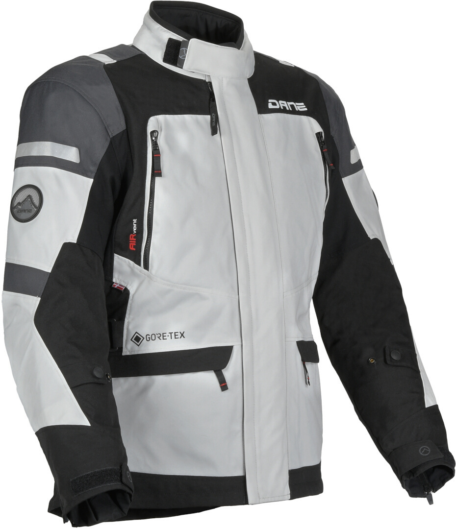 DANE Valby wasserdichte Motorrad Textiljacke hellgrau/schwarz 54 Abbildung 1