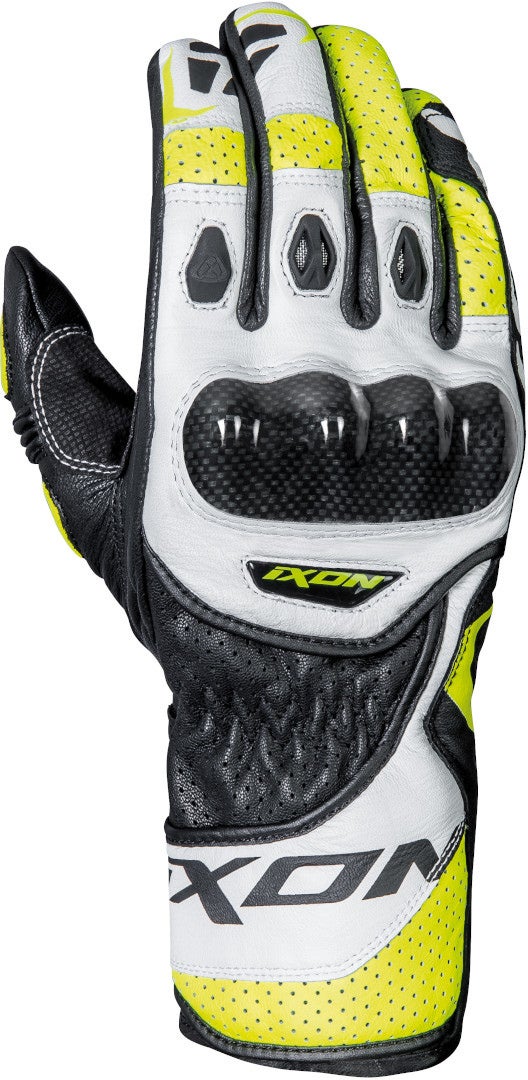 Ixon RS Circuit-R Motorcykel handsker sort/hvid/gul M Figur 1