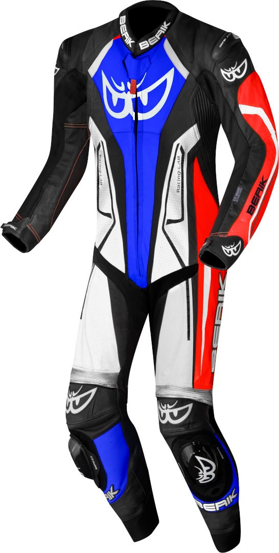 Berik Losail-R perforated One Piece Kangaroo Motorcycle Leather Suit black/red/blue 60 Figure 1
