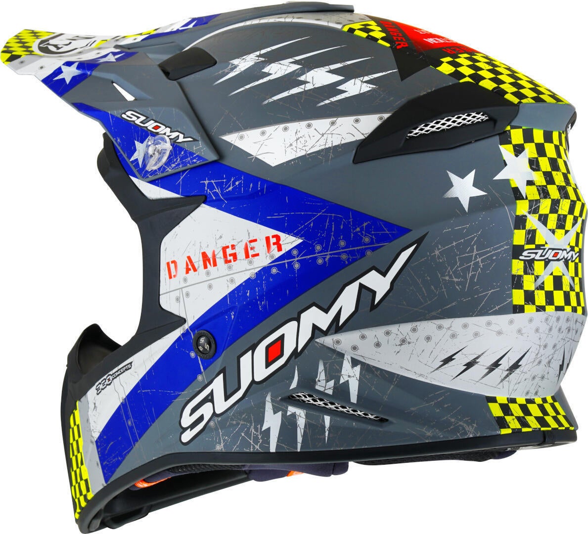Suomy X-Wing Jetfighter E06 Motocross hjelm grå mat/blå XXL (63) Figur 2