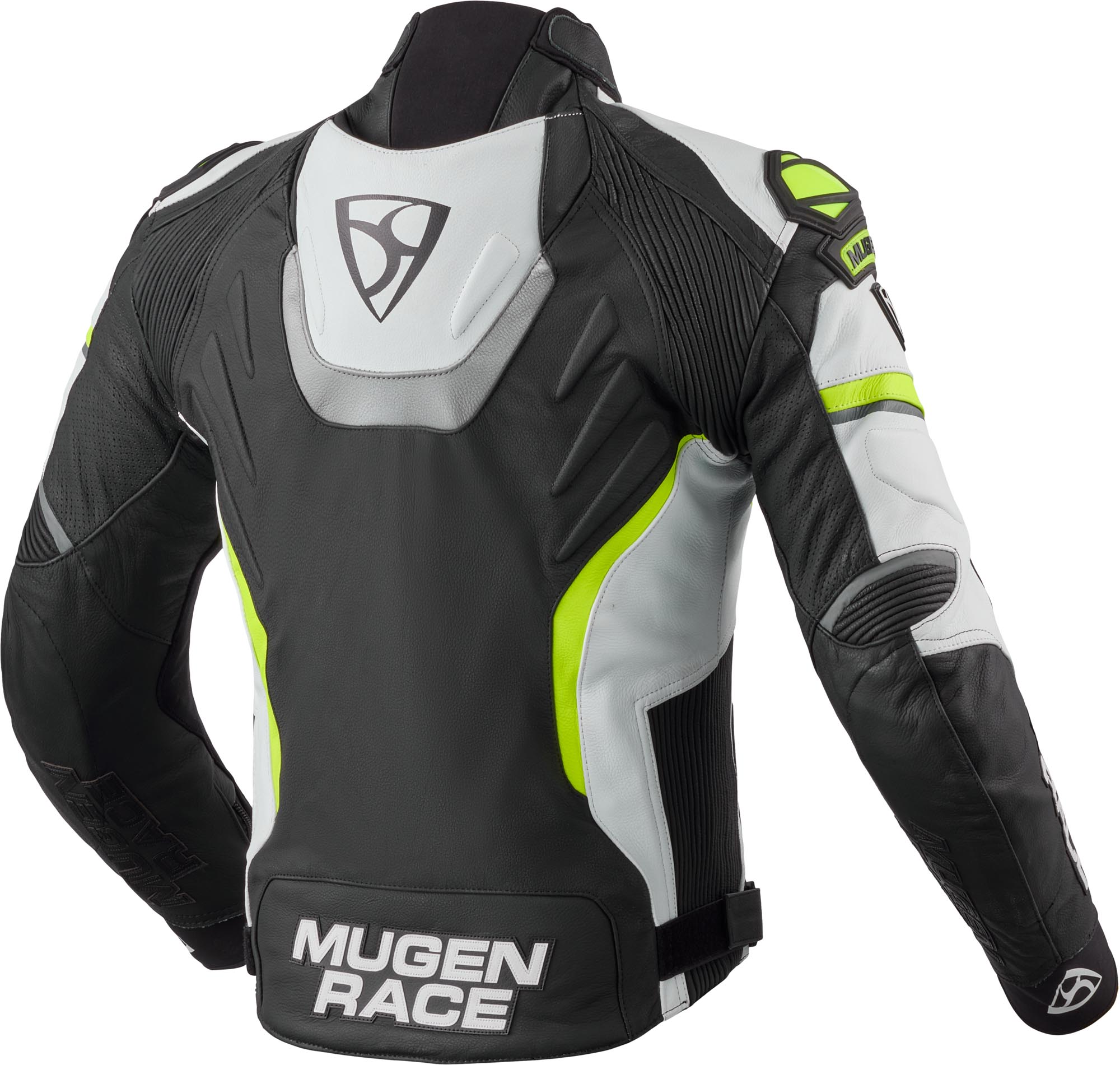 Side view of MUGENRACE Marcus Motorcycle Leather Jacket