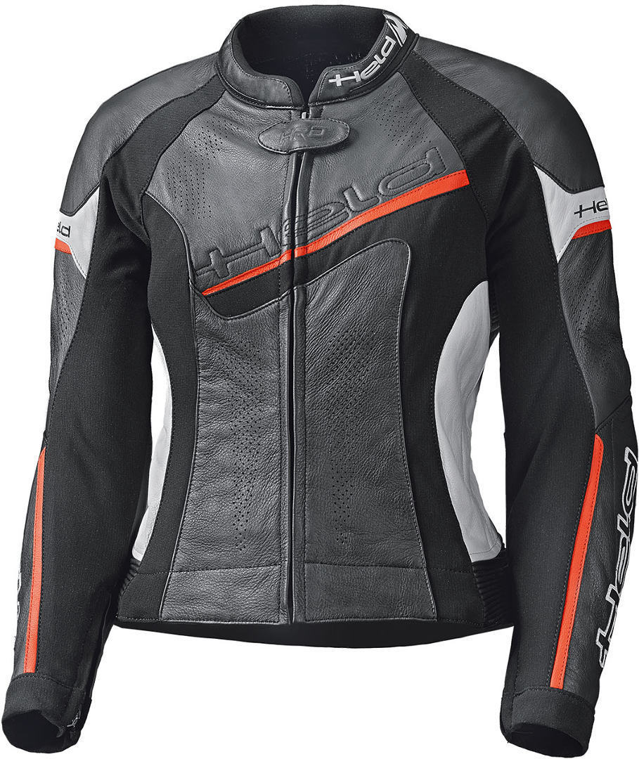 Held Debbie II Perforated Ladies Motorcycle Leather Jacket black/white/red 44 Figure 1