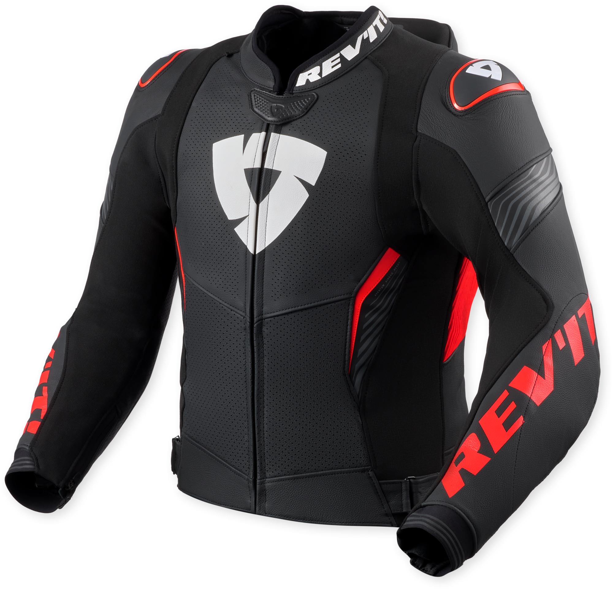 Revit Argon 3 Pro perforated Motorcycle Leather Jacket black/neon-red 52 Figure 1