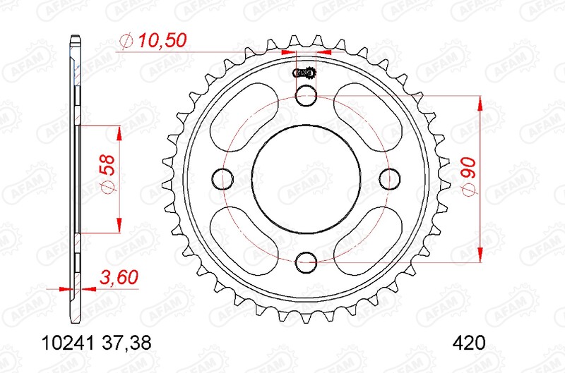AFAM Pinionul spate Standard - 420 Figura 2