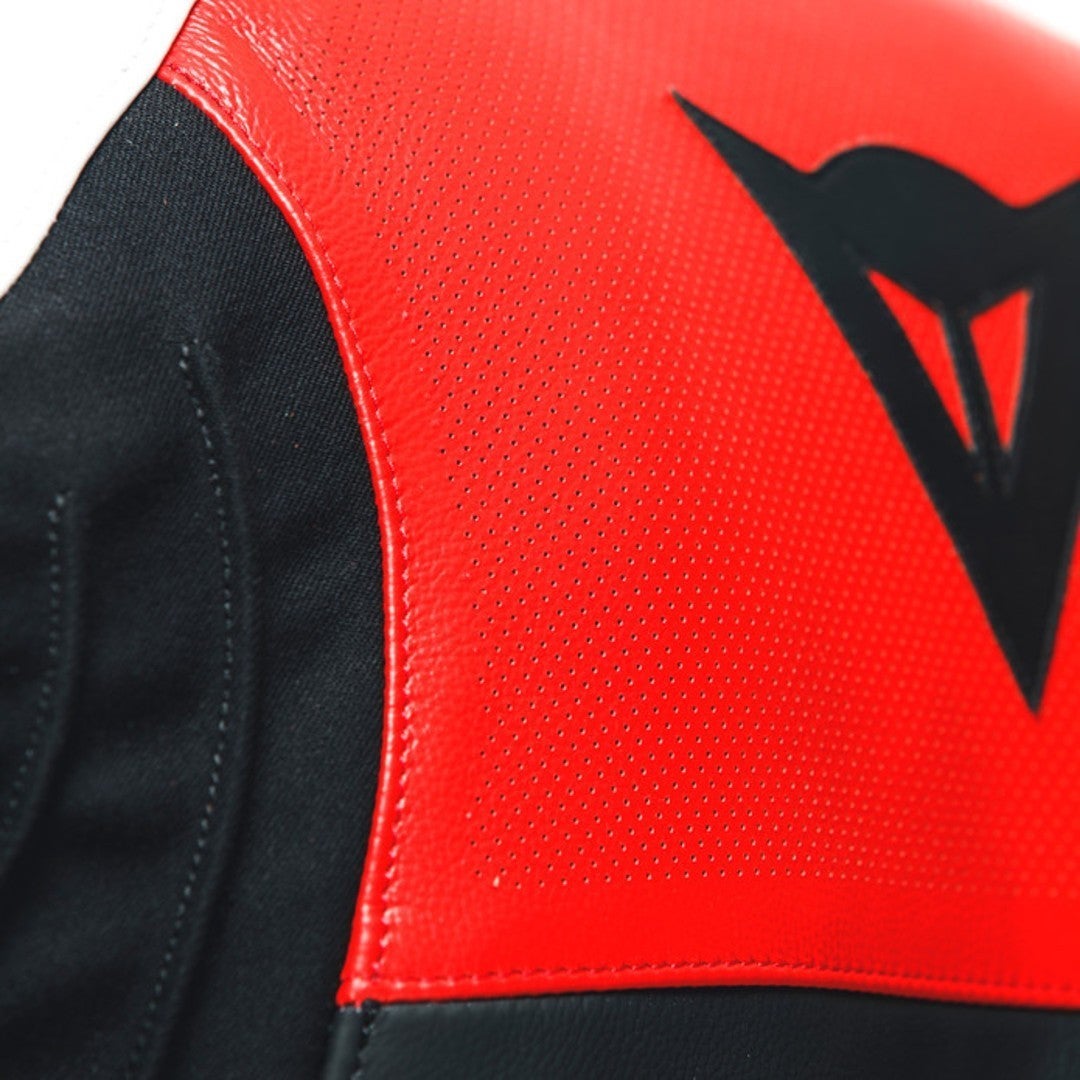 Dainese Sportiva Jaqueta de couro de motocicleta perfurada preto/vermelho/branco 60 Figura 7