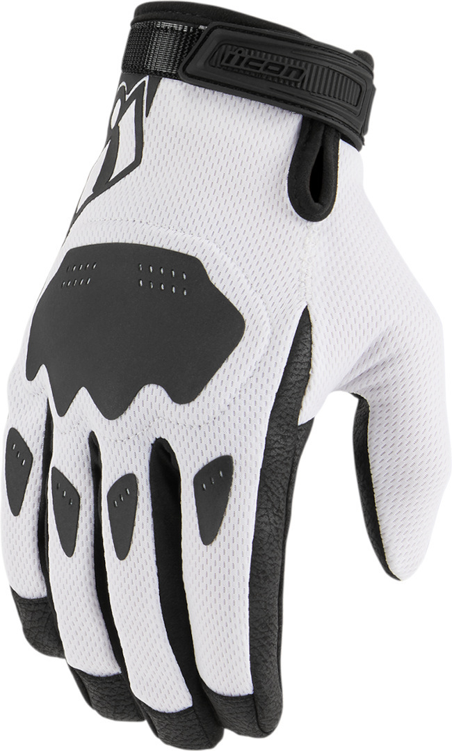 Icon Hooligan Motorcycle Gloves white M Figure 1