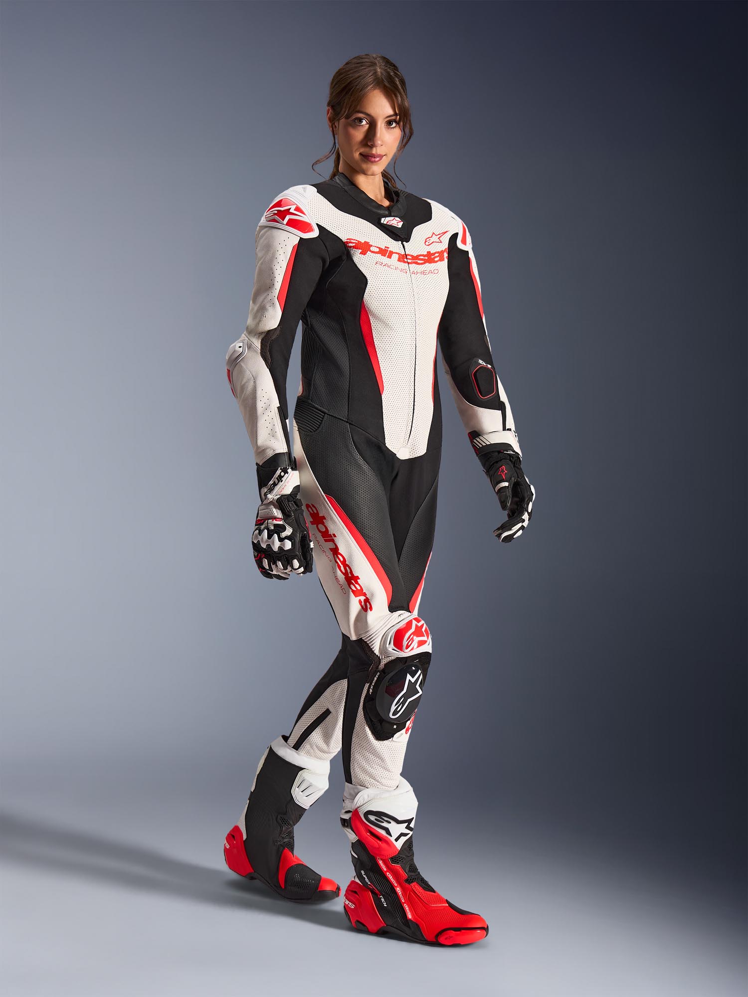 Alpinestars Stella GP-R7 Costum de piele de motocicletă într-o singură piesă pentru doamne Alb/Negru/Roșu 48 Figura 7