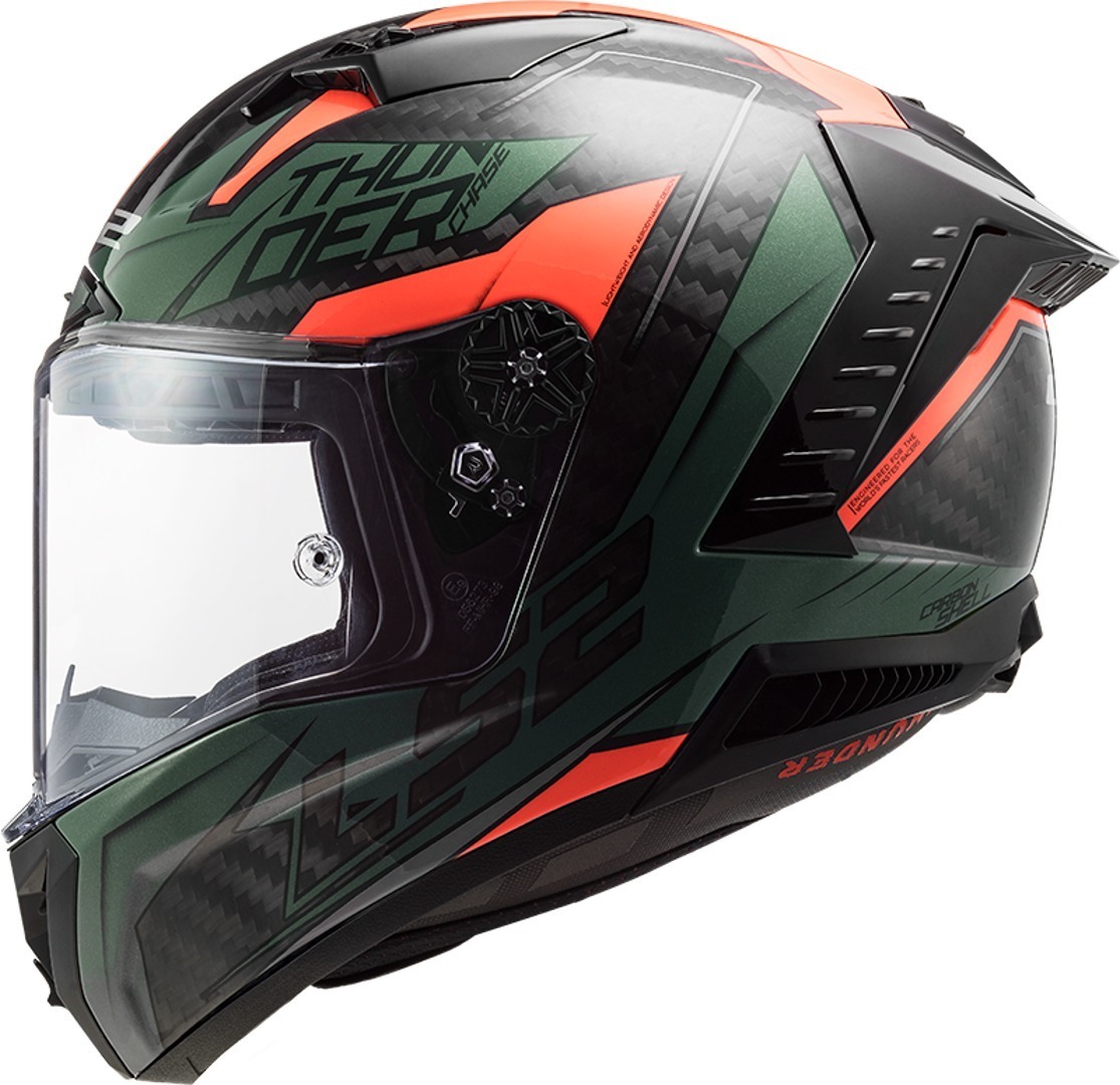 LS2 FF805 Thunder Chase Carbon Cască verde/negru/portocaliu XXL (63/64) Figura 8