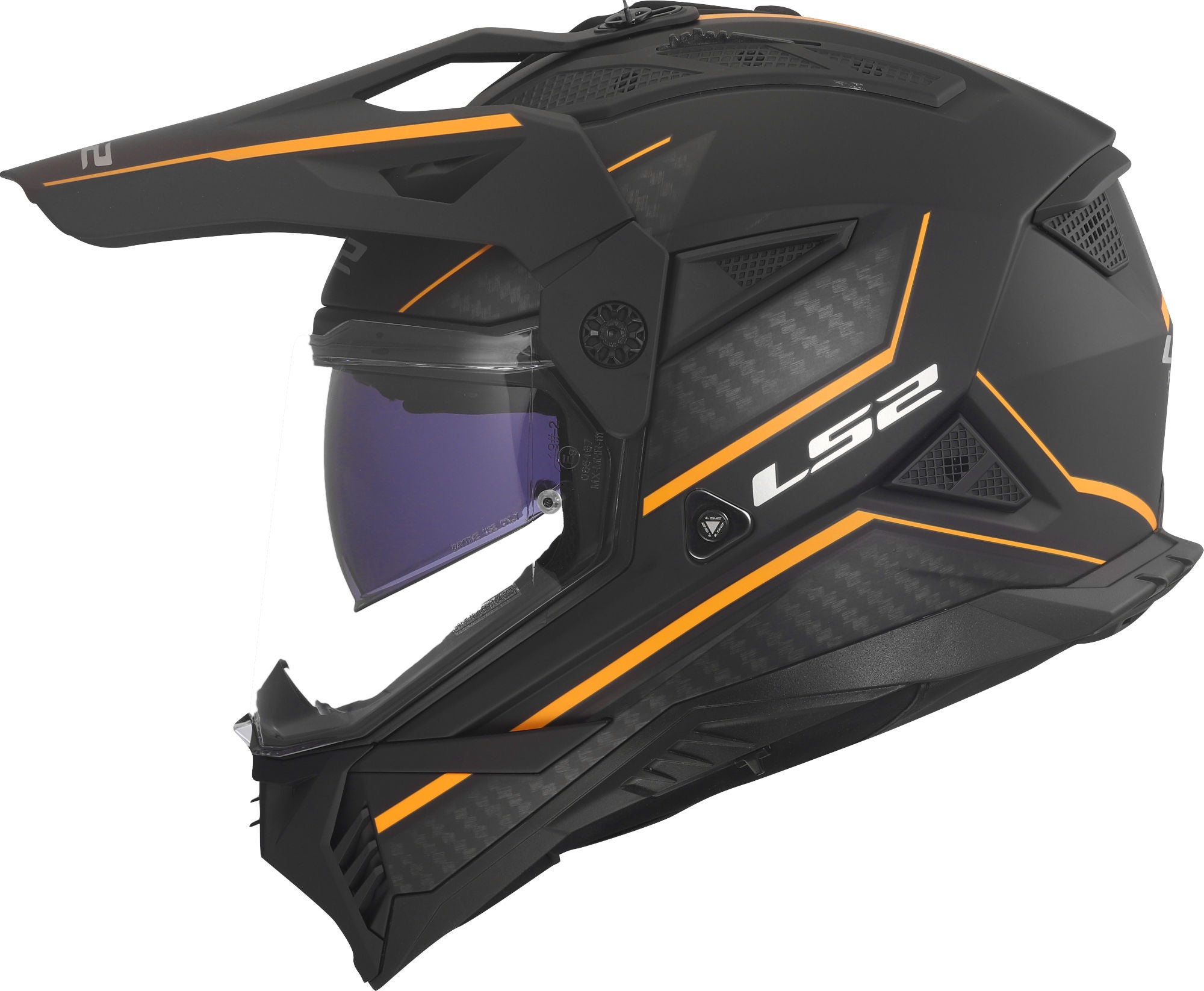LS2 MX702 Pioneer II Atron Cască Enduro Negru/Portocaliu M (57/58) Figura 6