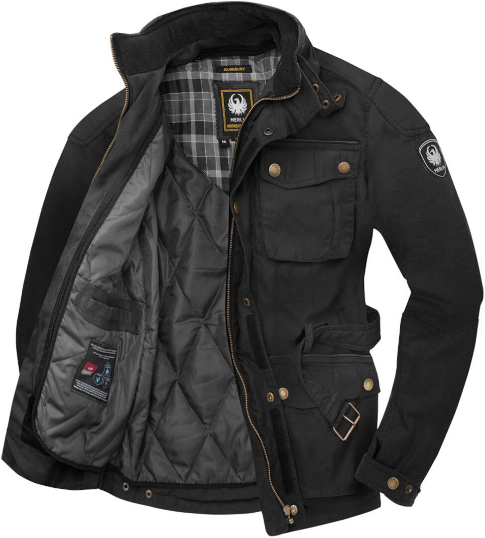 Merlin Kurkbury Motorcycle Waxed Jacket black XL Figure 3