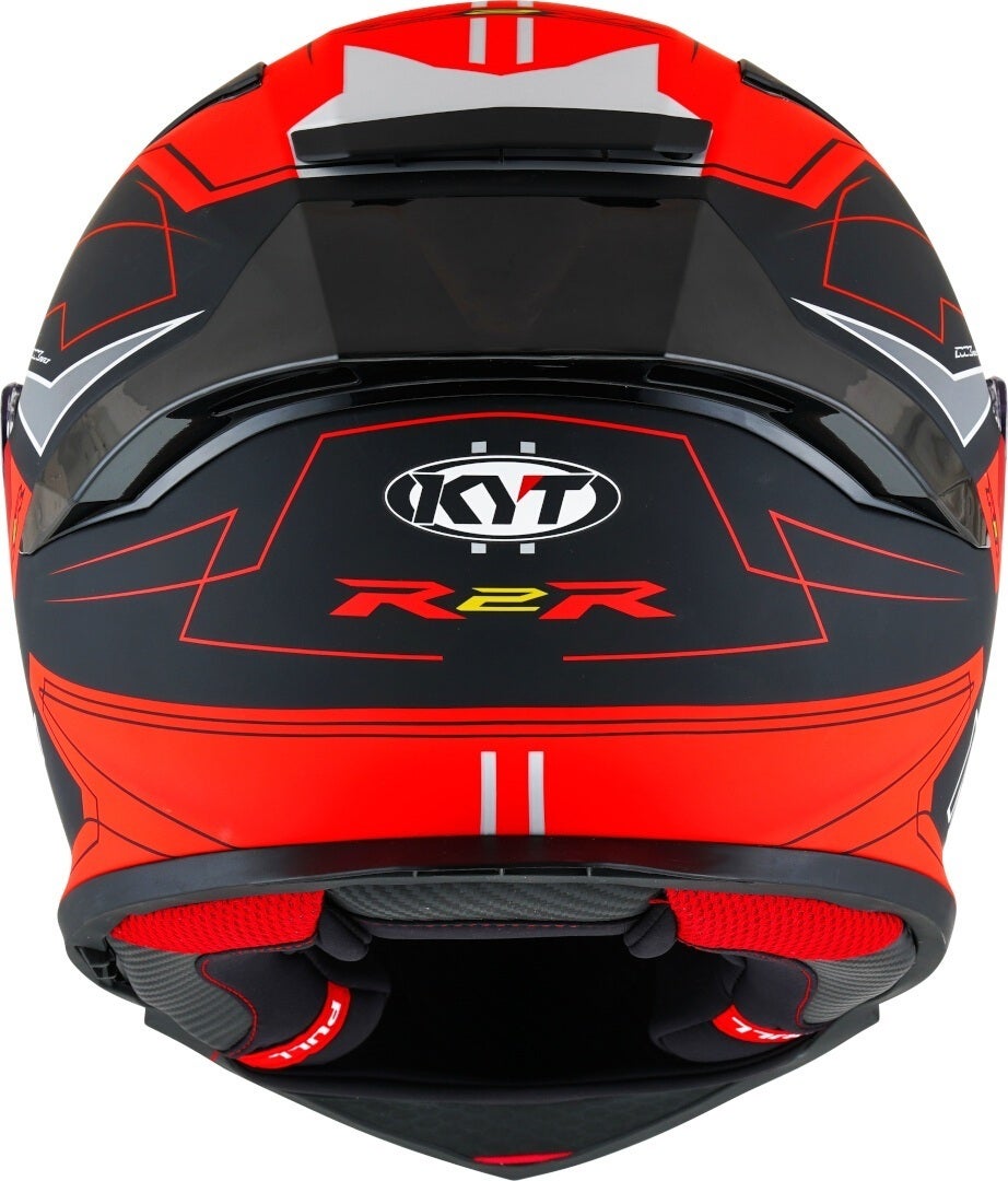 KYT R2R Led Helm Zwart mat/rood S (55/56) Figuur 4