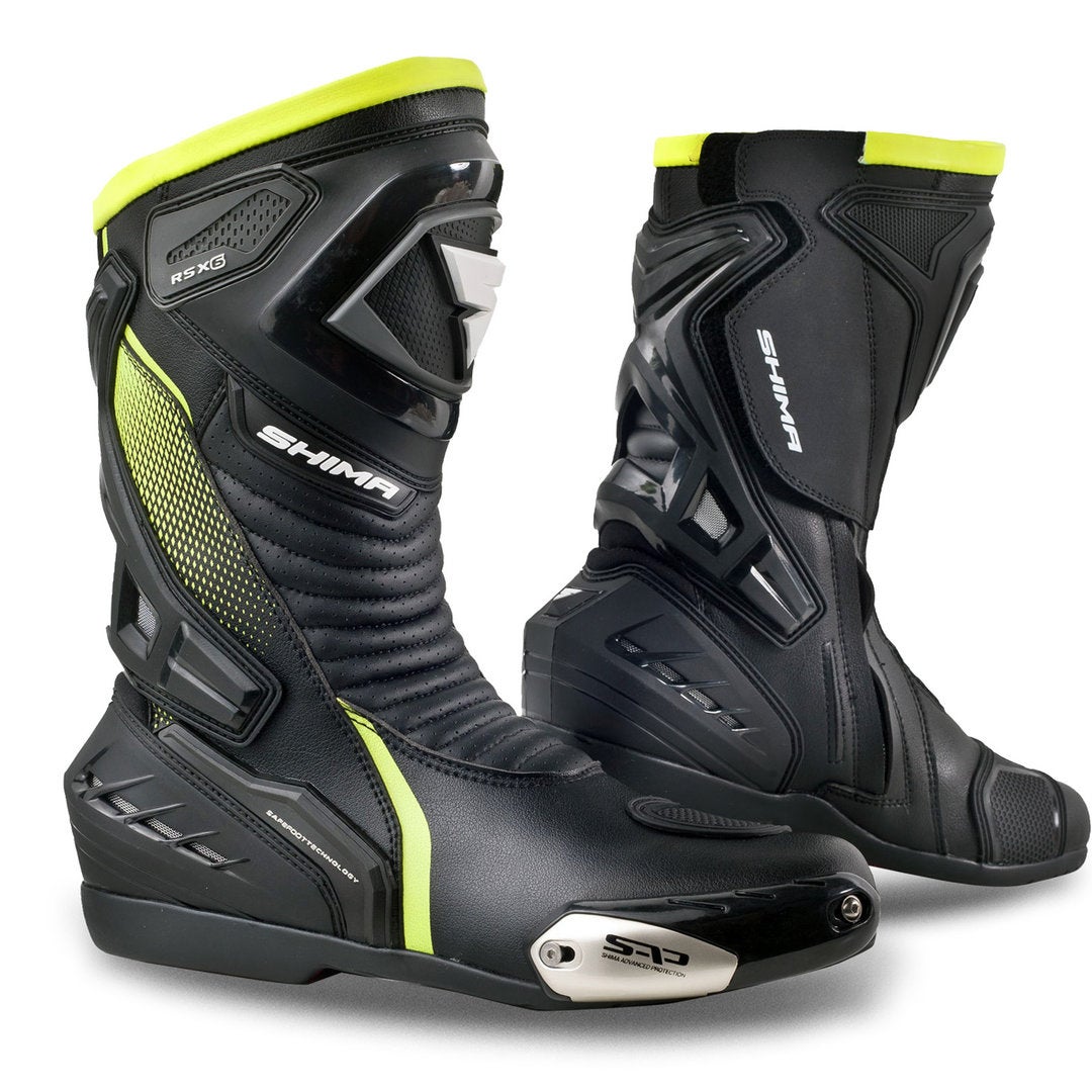 SHIMA RSX-6 Motorcycle Boots black/yellow 43 Figure 1