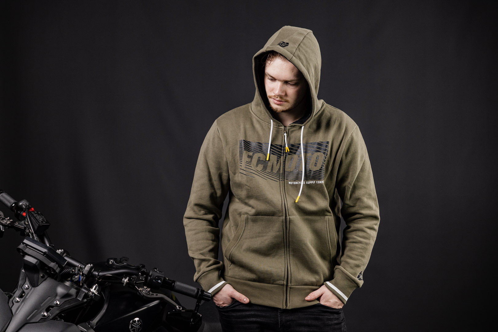 FC-Moto Waving Hanorac cu fermoar Verde măsliniu/negru 3XL Figura 3