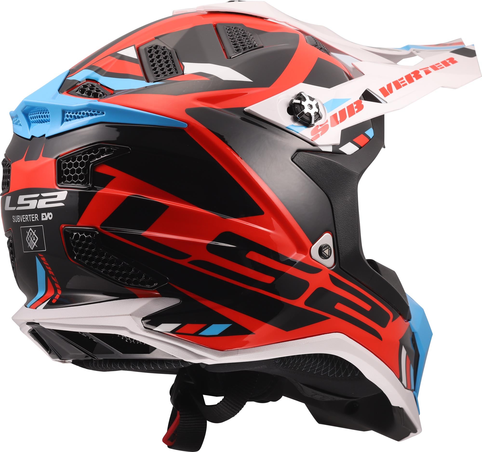 LS2 MX700 Subverter Evo II Stomp Motocross Helmet white/blue/red XL (61/62) Figure 5
