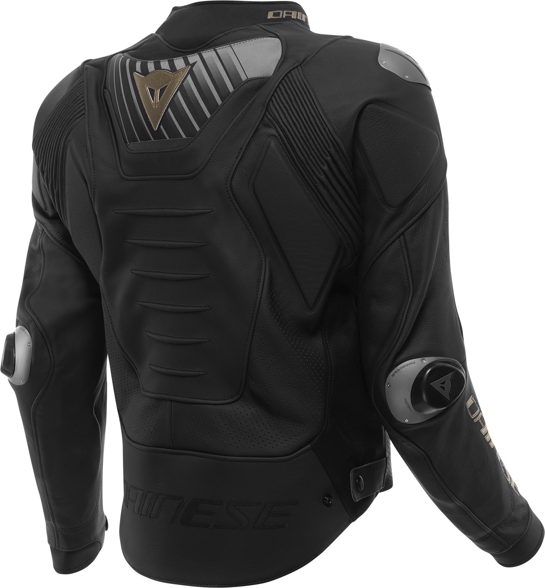 Dainese Super Speed 5 perforert motorsykkeljakke Svart/gull 64 Figur 2