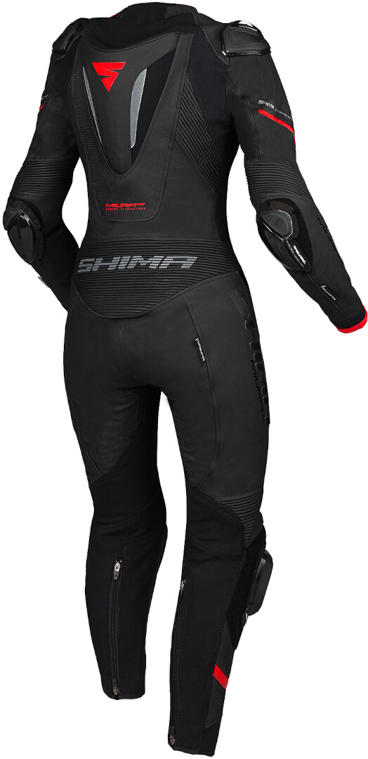 SHIMA Miura RS Damer One Piece Motorcykel Läder Kostym svart/röd 32 Figur 2