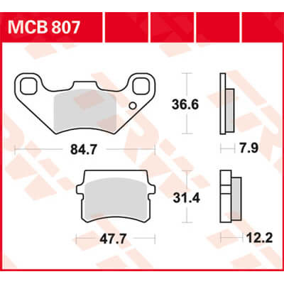 TRW Lucas Bremsbelag MCB807 Figur 1