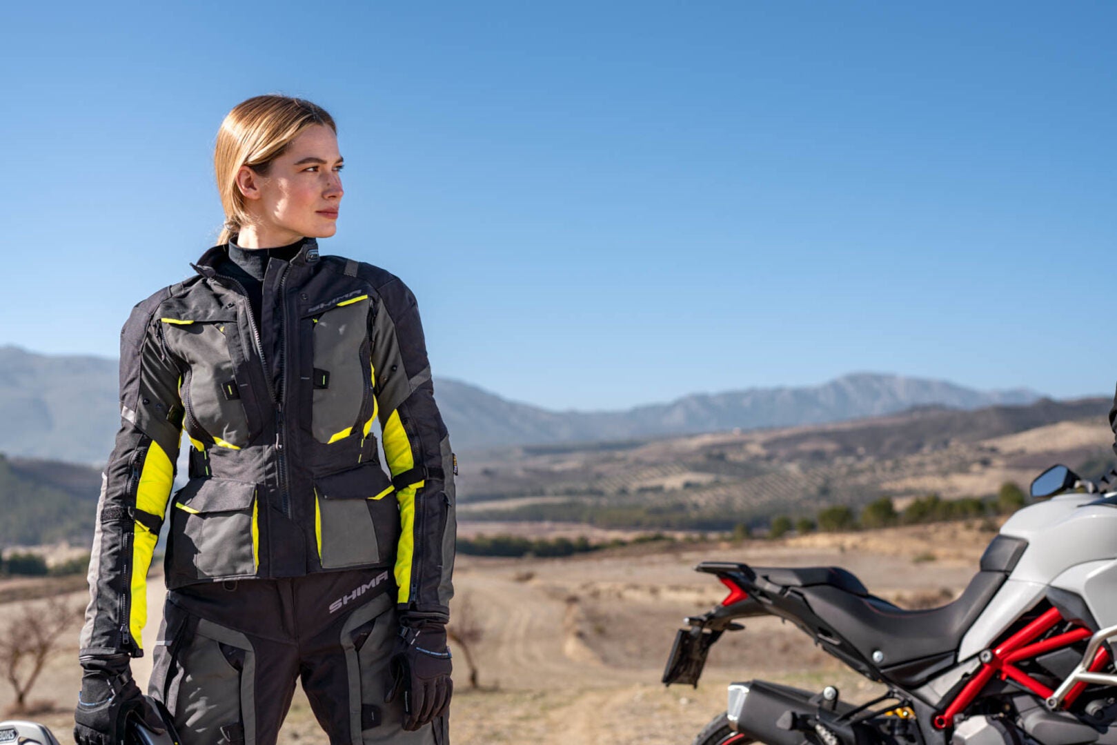 SHIMA Hero 2.0 imperméable à l’eau dames moto textile veste noir/jaune XL Figure 5