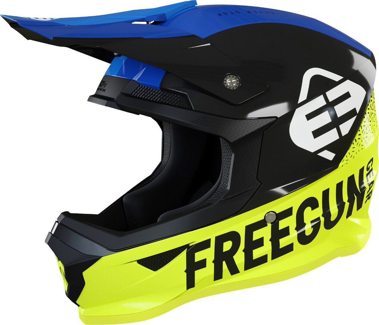 Freegun XP4 Attack Motocross hjelm svart/gul S (55/56) Figur 1
