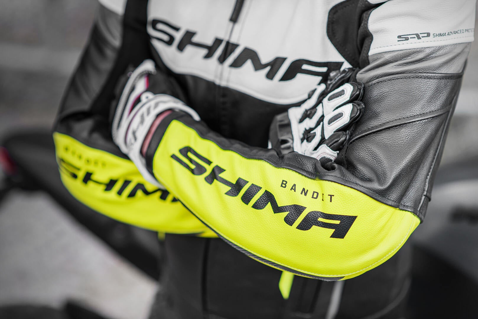 SHIMA Bandit Motorcycle Leather Jacket black/white/yellow 58 Figure 6
