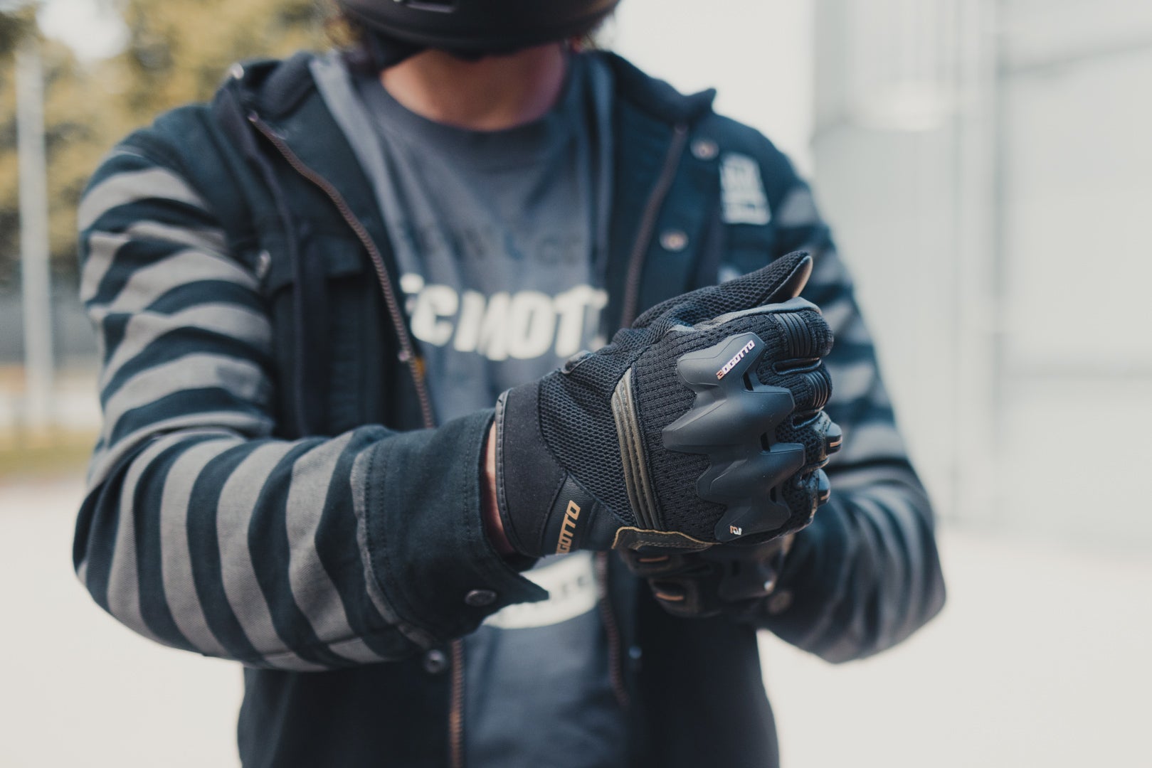 Side view of Bogotto Xatran perforated Motorcycle Gloves