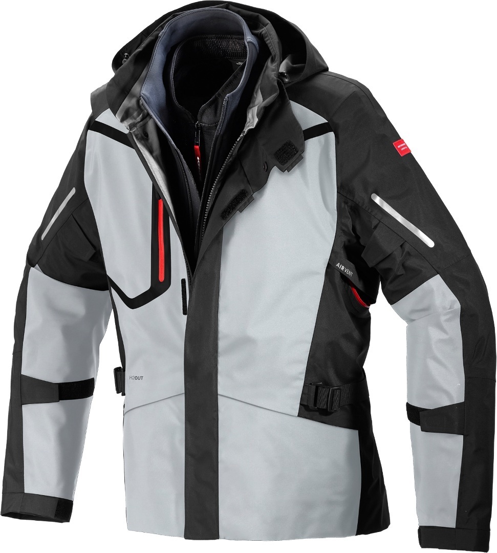 Spidi Mission-T H2Out Step-InArmor Motorcycle Textile Jacket black/grey L Figure 1
